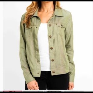 Tahari denim jacket light weight green large